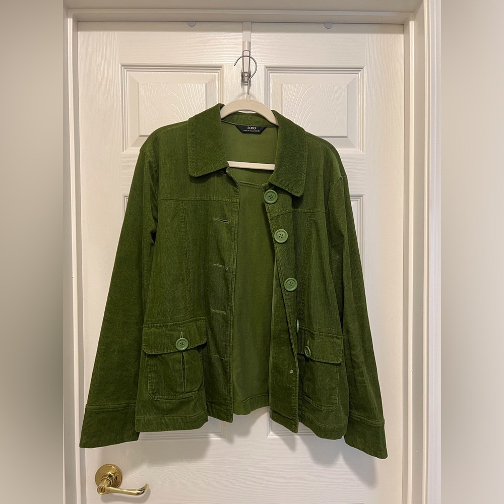 Olive Green Corduroy Jacket - Picture 5 of 13